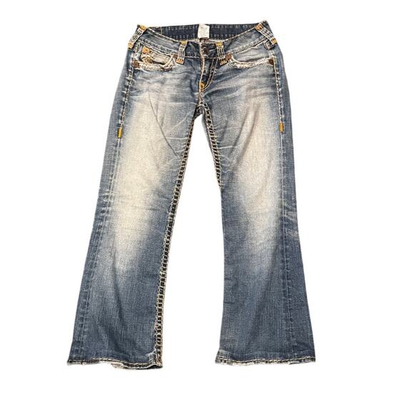 Vintage TRUE RELIGION Y2K World Tour Distressed Jeans 30W/L 29 - Picture 1 of 8